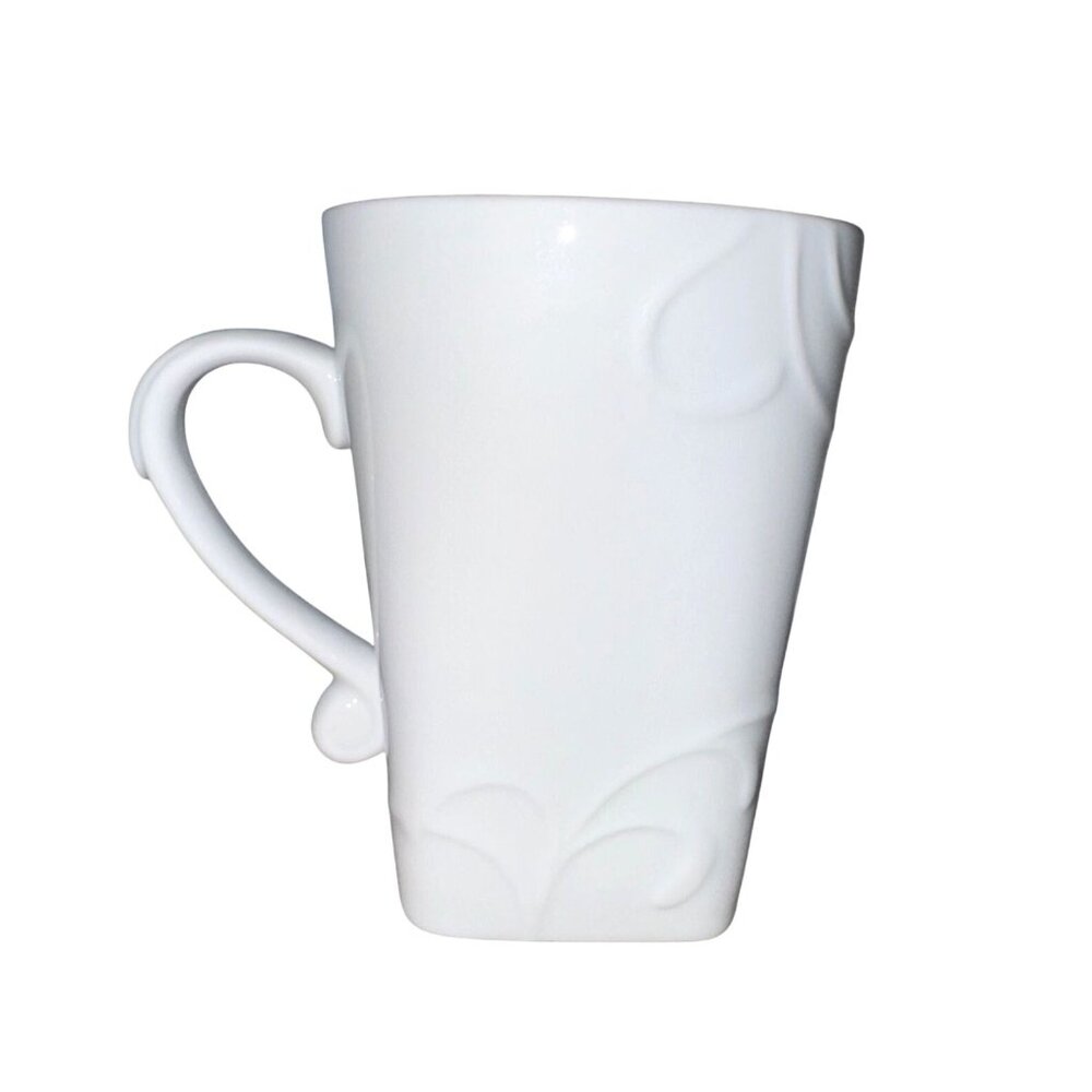Corelle Coordinates White Porcelain Mug With Embossed Design